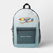 Raketenwurm Bedruckter Rucksack (Vorderseite)