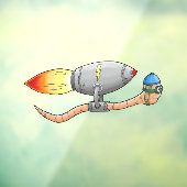 Raketenwurm Fensteraufkleber (Blatt 3)