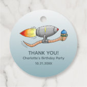 Raketenwurm Geschenkanhänger (Rückseite)