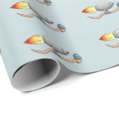 Raketenwurm Geschenkpapier (Rolleneckpunkt)
