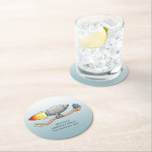 Raketenwurm Runder Pappuntersetzer (Vor Ort)