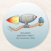 Raketenwurm Runder Pappuntersetzer (Vorderseite)