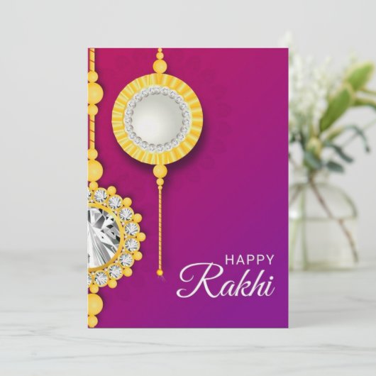 Rakhi Card für Bruder Dankeskarte (Stehend Vorderseite)