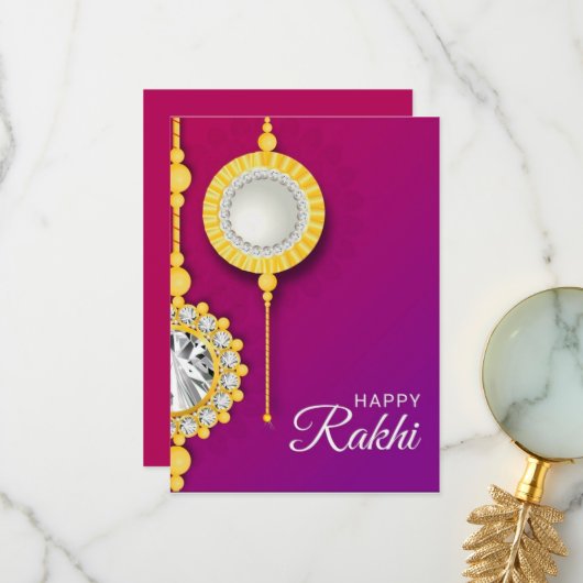 Rakhi Card für Bruder Dankeskarte (Vorderseite/Rückseite Beispiel)