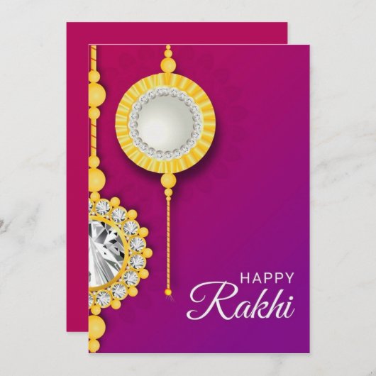 Rakhi Card für Bruder Dankeskarte (Vorne/Hinten)