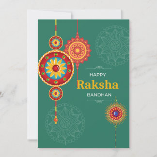 Rakhi Designs grün mit Happy Raksha bandhan Feiertagskarte
