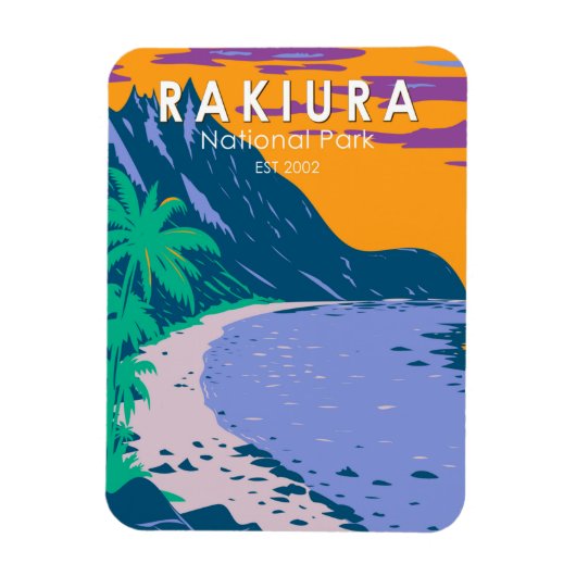 Rakiura Nationalpark Neuseeland Vintag Magnet (Vertikal)