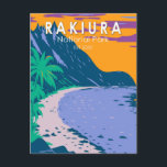 Rakiura Nationalpark Neuseeland Vintag Postkarte<br><div class="desc">Rakiura Vektorgrafik Design. Der Park ist ein Naturschutzpark auf Stewart Island / Rakiura,  Neuseeland.</div>