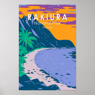 Rakiura Nationalpark Neuseeland Vintage Poster