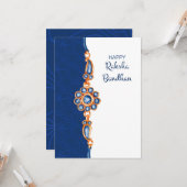 Raksha Bandhan Blue and White Greeting Card Karte (Vorderseite/Rückseite Beispiel)