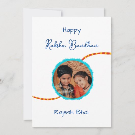 Raksha bandhan card mit Foto, Rakhi/ Rakhri card Karte (Vorderseite)