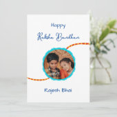 Raksha bandhan card mit Foto, Rakhi/ Rakhri card Karte (Stehend Vorderseite)