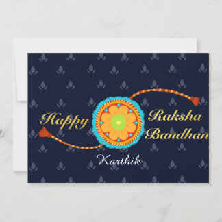 Raksha bandhan card mit Name und Meldung, Rakhi Karte
