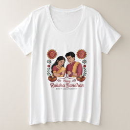 Raksha Bandhan Damen-T-Shirt in Übergröße Große Größe T-Shirt