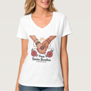 Raksha Bandhan Damen V-Ausschnitt T-Shirt