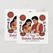 Raksha Bandhan Einladung (Vorne/Hinten)