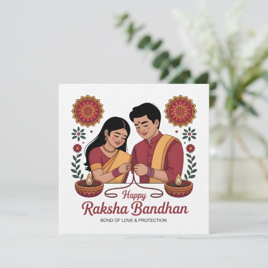 Raksha Bandhan Einladung (Stehend Vorderseite)