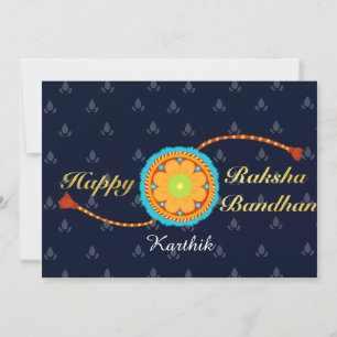 Raksha Bandhan-Karte mit Namen und Nachricht, Rakh Karte
