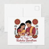 Raksha Bandhan Postcard Postkarte (Vorne/Hinten)