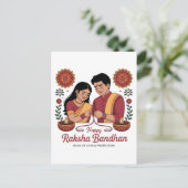 Raksha Bandhan Postkarte (Stehend Vorderseite)