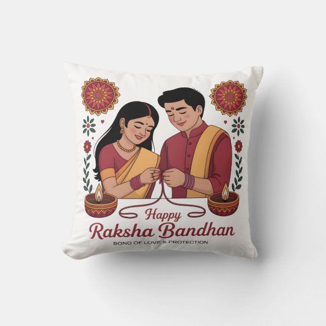 Raksha Bandhan Throw Pillow Kissen (Vorderseite)