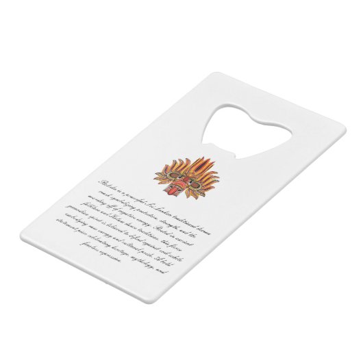 Raksha Mask Geldbeutel Flaschenöffner (Rückseite Schrägansicht)