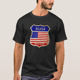 Raleigh America Coat Of Arms Flags City Of North C T-Shirt