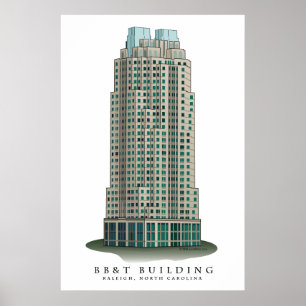 Raleigh BB&T Gebäude Architekturbüro Print Poster