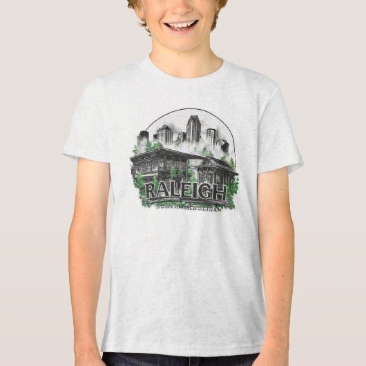 Raleigh City North Carolina USA Tri-Blend Shirt (Vorderseite)