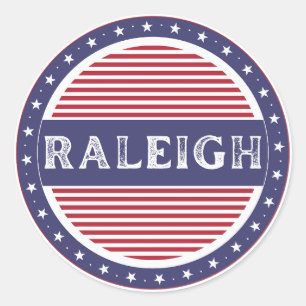 Raleigh City Pride Emblem – Amerikanische Identitä Runder Aufkleber