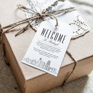 Raleigh City Skyline   Begrüßungstipps Geschenkanhänger