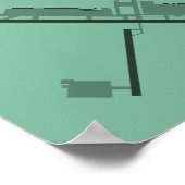 Raleigh-Durham Airport (RDU) Diagramm Poster (Ecke)