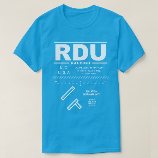Raleigh Durham International Airport RDU T - Shirt (Design vorne)