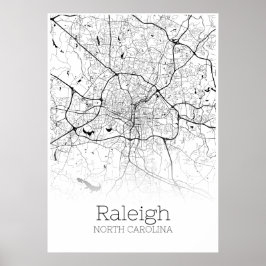 Raleigh Map - North Carolina - City Map Poster