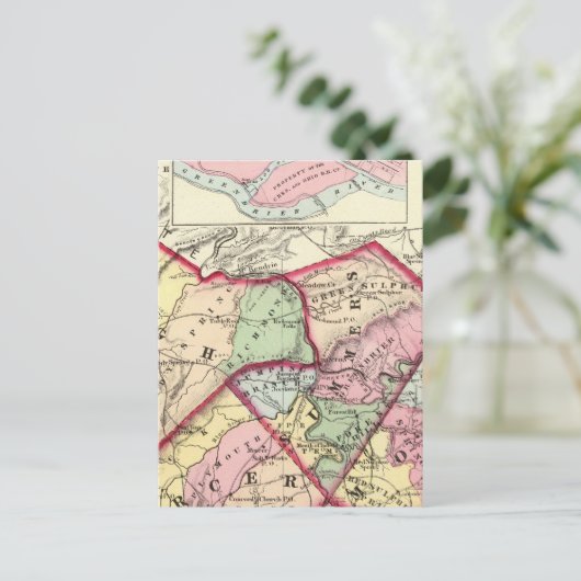 Raleigh, Mercer, Summers, Monroe Landkreises Postkarte (Stehend Vorderseite)