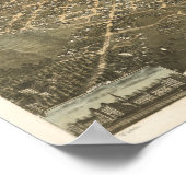 Raleigh N. Carolina 1872 Antike Panoramabalkarte Poster (Ecke)