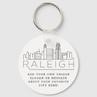 Raleigh, NC Stylized Skyline | Benutzerdefinierter