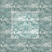 Raleigh NC-Toile Jade Fabric Stoff (Kachel)