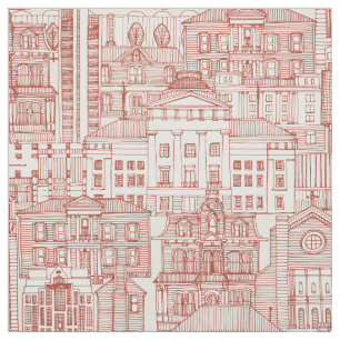 Raleigh NC Toile Paprika Stoff