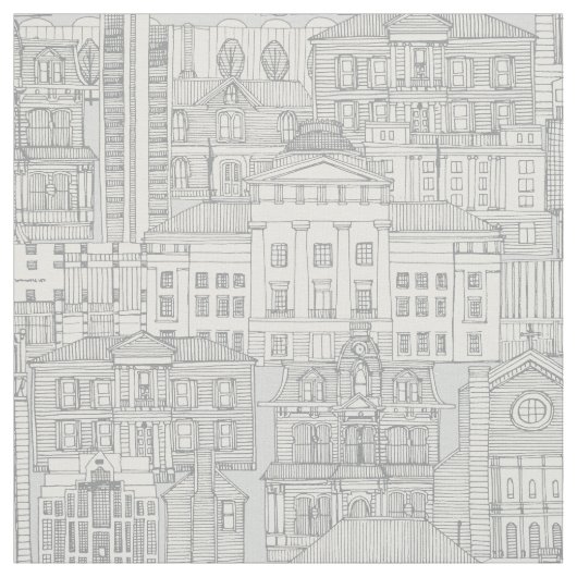 Raleigh NC Toile Silber Stoff (Muster)