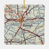 Raleigh NC Vintage Karte Keramikornament (Rückseite)
