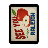 Raleigh North Carolina Apple - Vintage Travel Magnet (Vertikal)