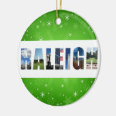 Raleigh North Carolina City Foto Weihnachten Keramik Ornament (Links)