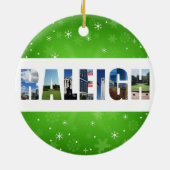 Raleigh North Carolina City Foto Weihnachten Keramik Ornament (Hinten)