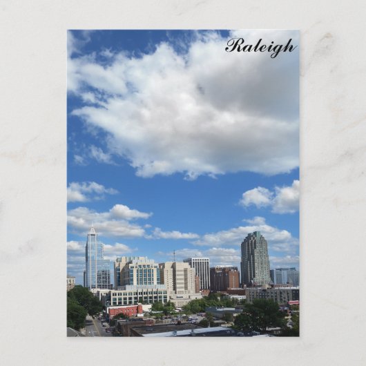 Raleigh North Carolina City Skyline Foto Postkarte (Vorderseite)