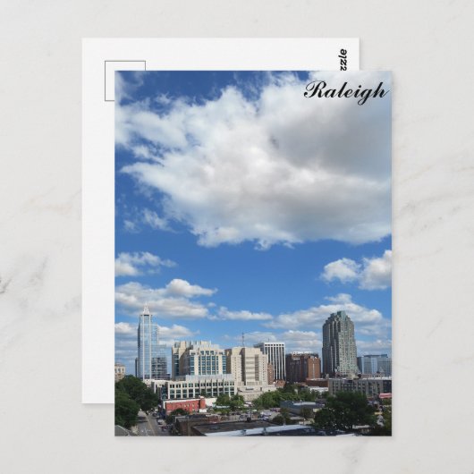 Raleigh North Carolina City Skyline Foto Postkarte (Vorne/Hinten)