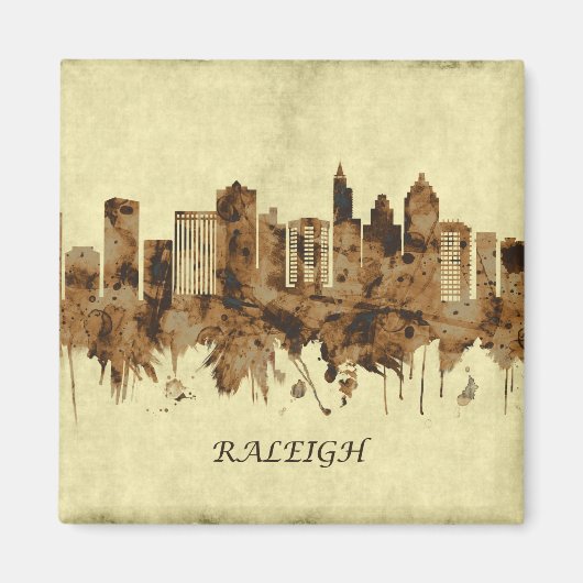 Raleigh North Carolina Cityscape Magnet (Vorne)