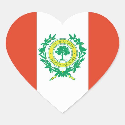 Raleigh, North Carolina Flag Herz-Aufkleber (Vorderseite)