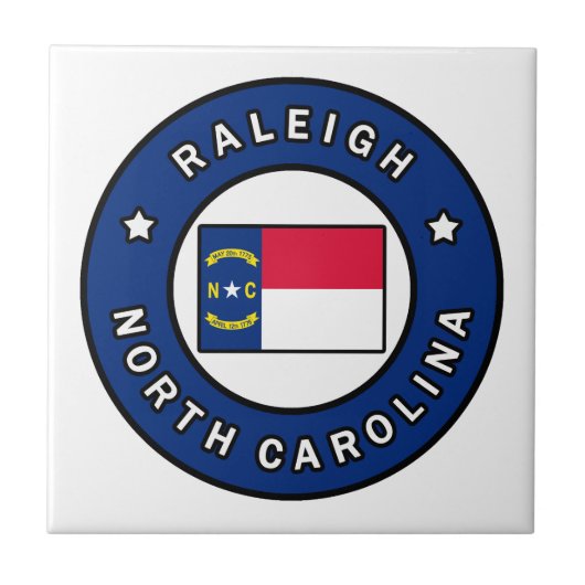 Raleigh North Carolina Fliese (Vorderseite)