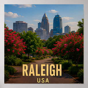 Raleigh North Carolina Garten Reise Geschenk Poster